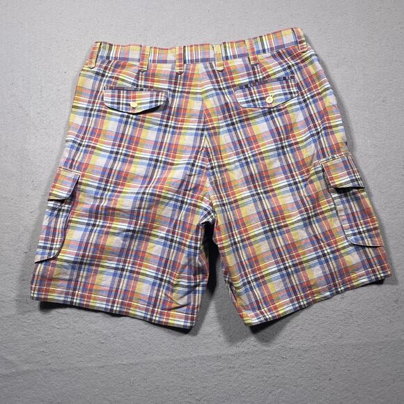 Nat Nast Shorts Mens 38 Cargo‎ Madras Plaid Pockets Preppy Golf Inseam 10" - Picture 9 of 10